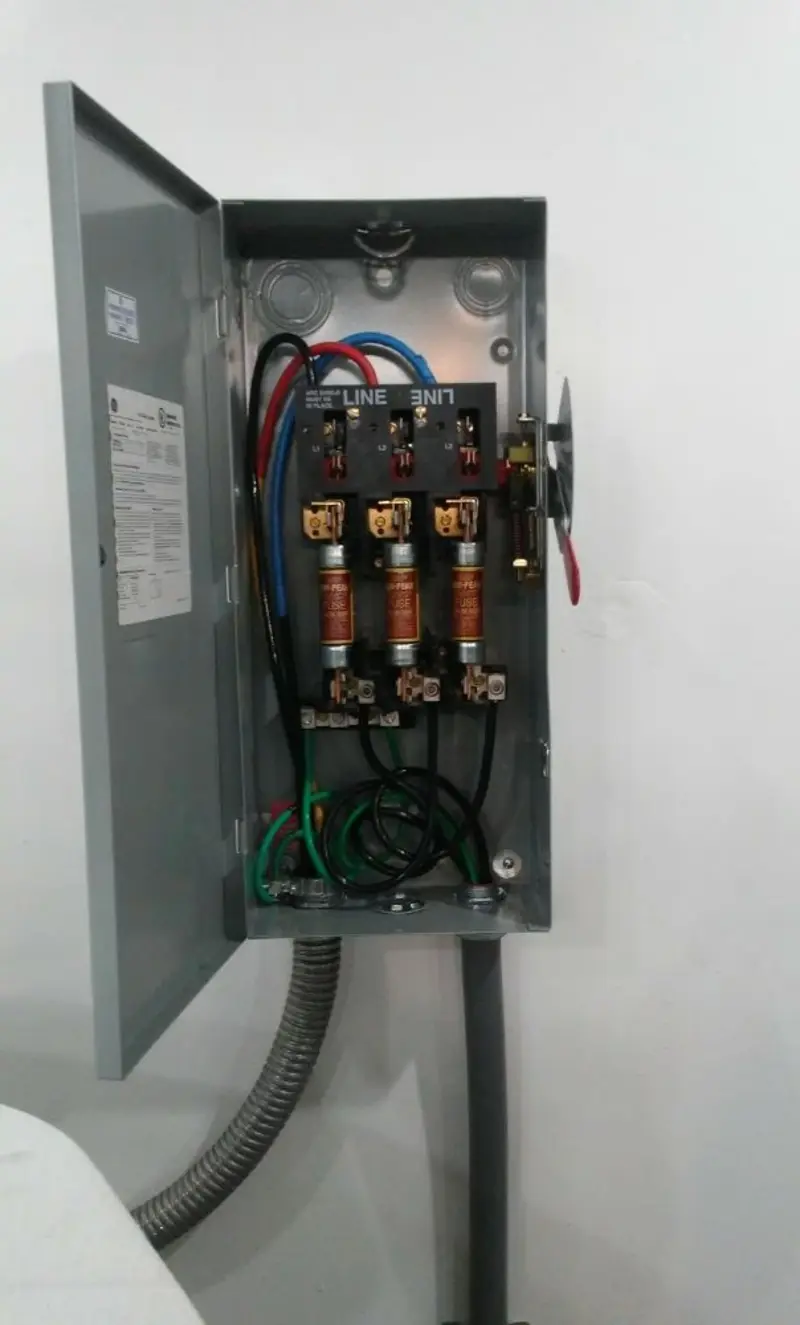 Three-phase disconnect switch installed for Electrical Wiring & Rewiring in Ridgefield Park village